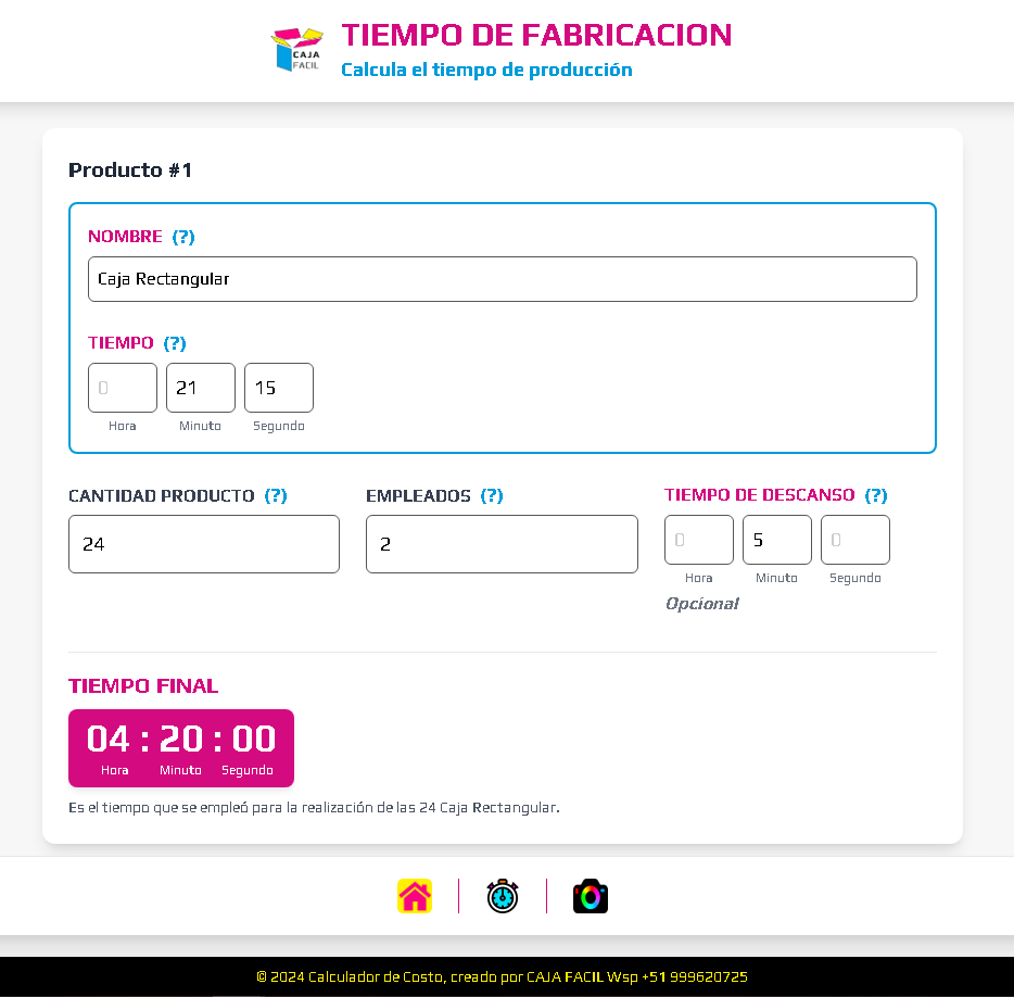 Tiempo de fabricación computadora